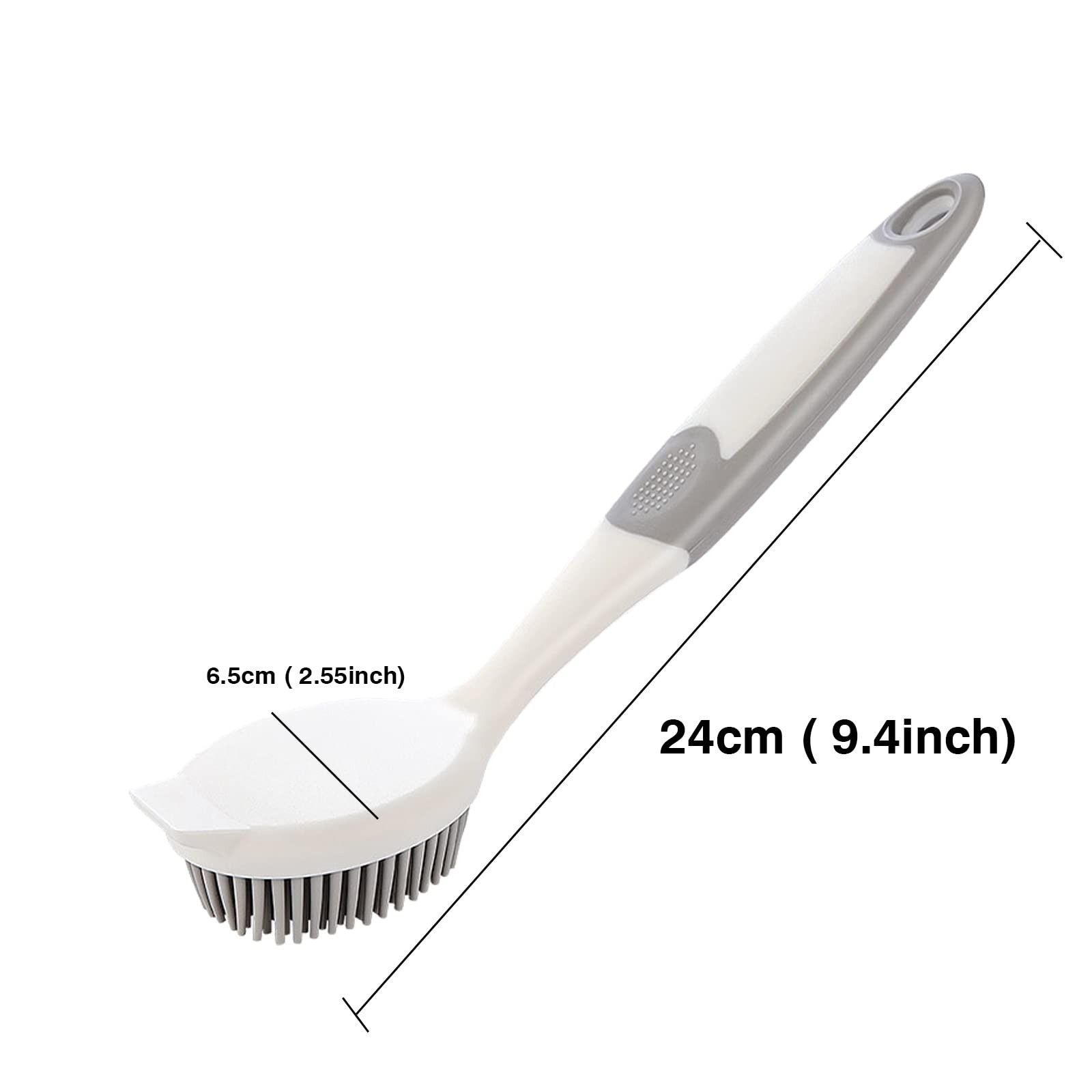 AMORBASE Silicone Dish Scrubber Brush with Scraper Tip for Kitchen Cleaning