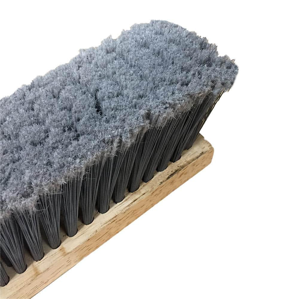 Razor-Back Smooth Push Broom Wood Handle Heavy-Duty Steel Brace Flagged Bristles