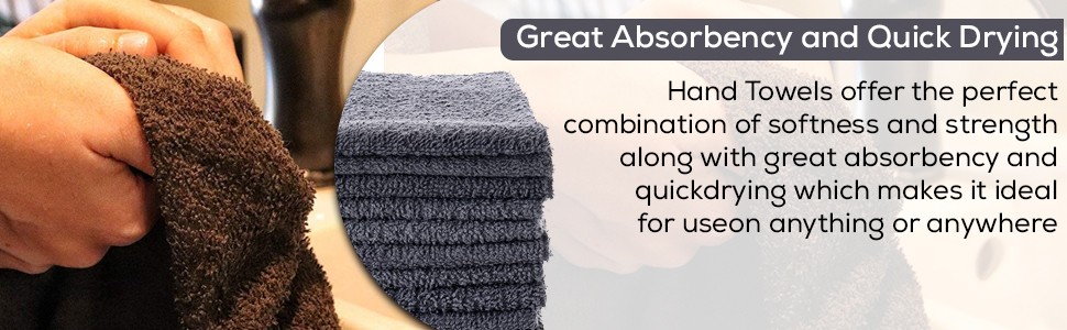 Simpli-Magic Cotton Hand Towels 16″x27″ (12 Pack) – Soft Towels for Bathroom,