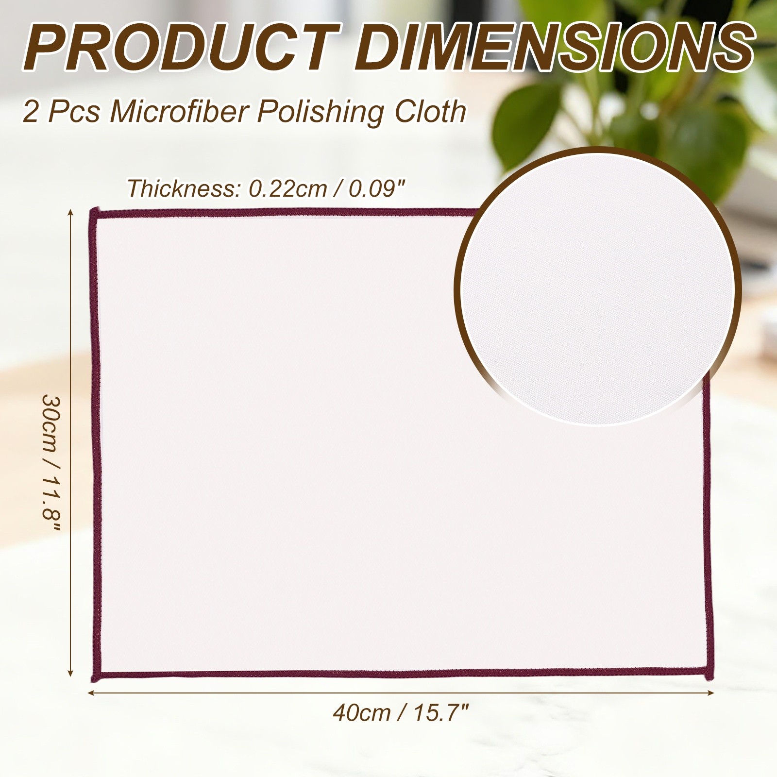 2Pcs Glass Polishing Cloths, 15.7×11.8″ Cleaning Cloths, Red & White