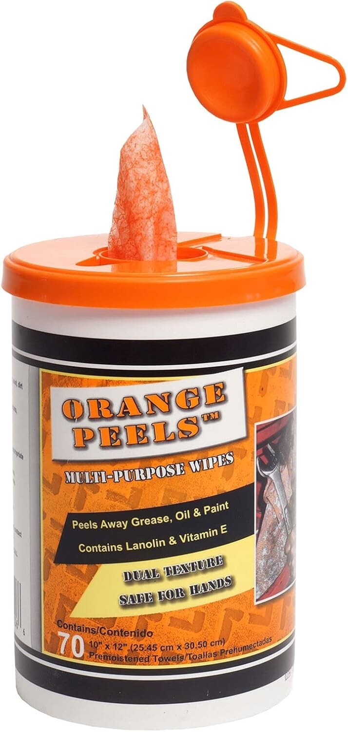 Orange Peels Premoist Heavy-Duty Cleaning Wipes 70 CT Lanolin & Vitamin E 10×12″