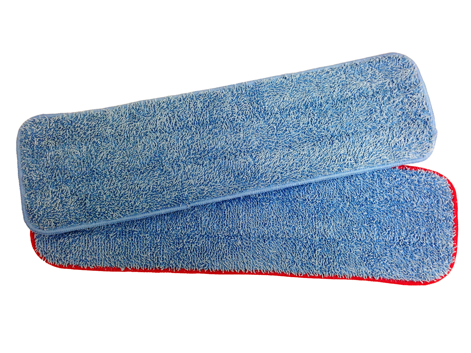 100 Case 18″ Looped Microfiber Mop Pads Wet Dry Refill 400GSM (Blue/Red)
