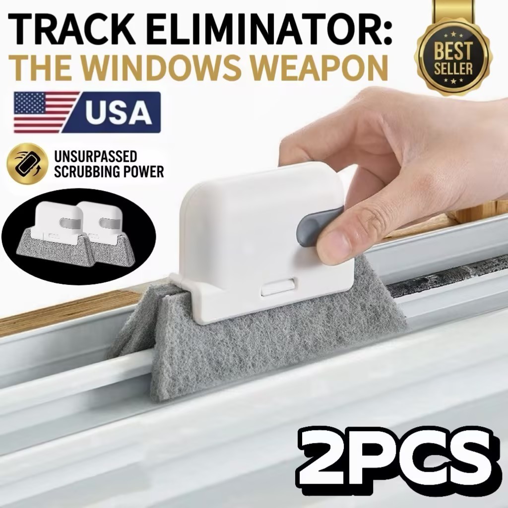 2 Pack Window Cleaning Brush, Multifucation Groove Cleaning Brush for Households