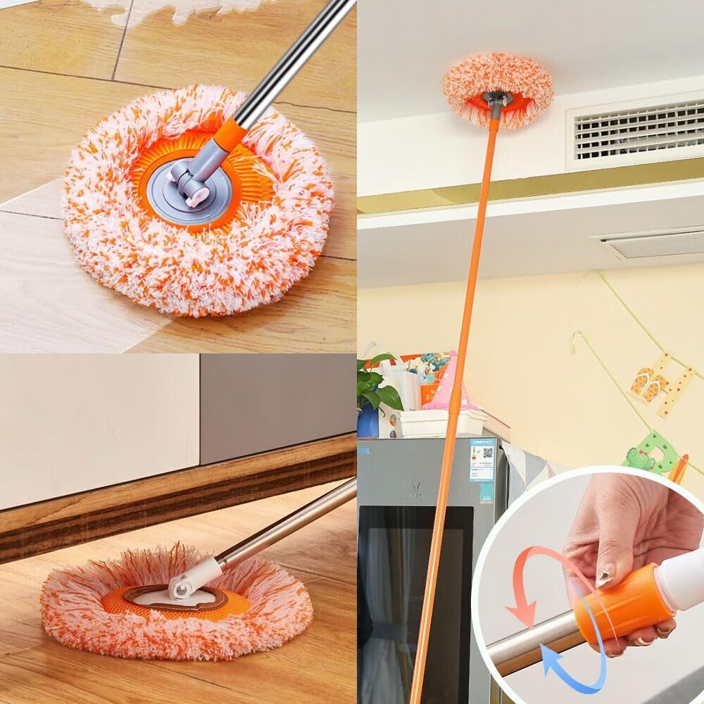 Ceiling mop 59”, dust mop,flexible rotating floor mop, wall mop, wet and dry mop
