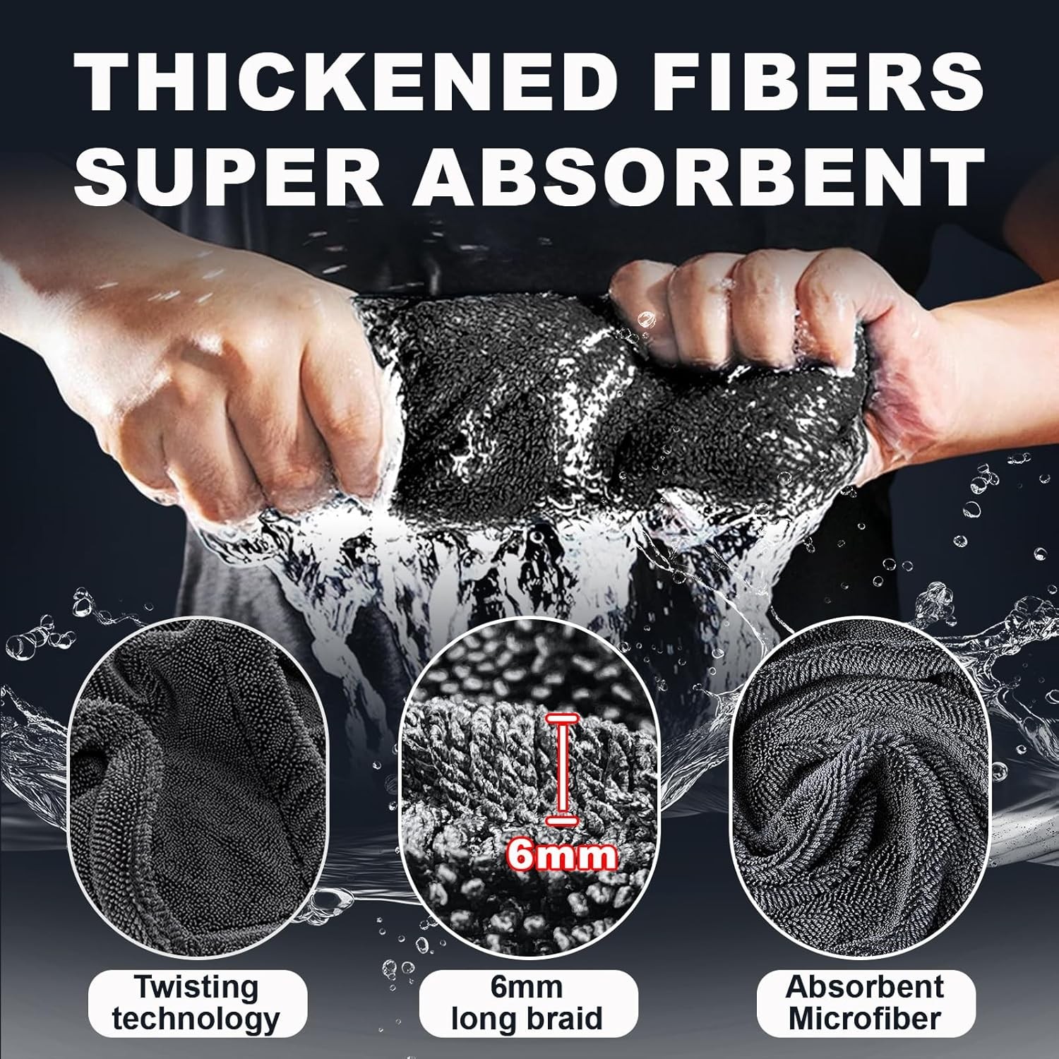 2-Pack Car Drying Towel (28″ x 36″),1500 GSM Double Sided Microfiber Towels for