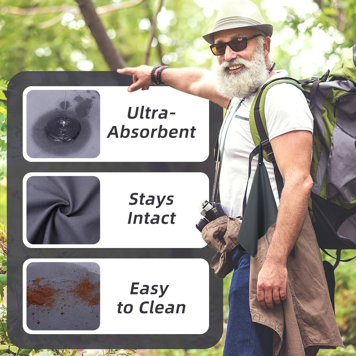 10 Count Quick Dry Microfiber Camping Towels 25×32 cm Travel Hand and Face Towel