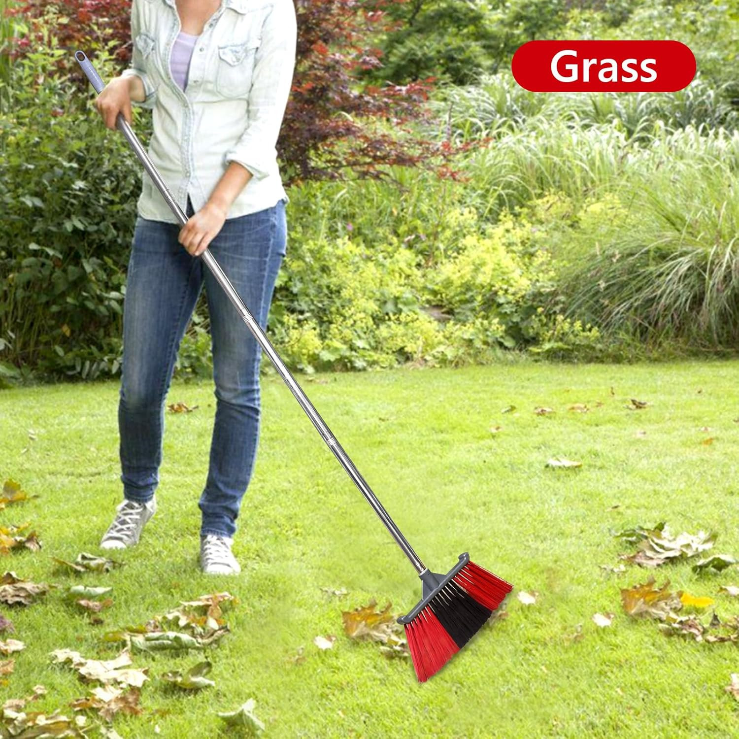 Outdoor Broom, Outside Heavy Duty Brooms for Sweeping Outdoor, Floor Broom is Ap