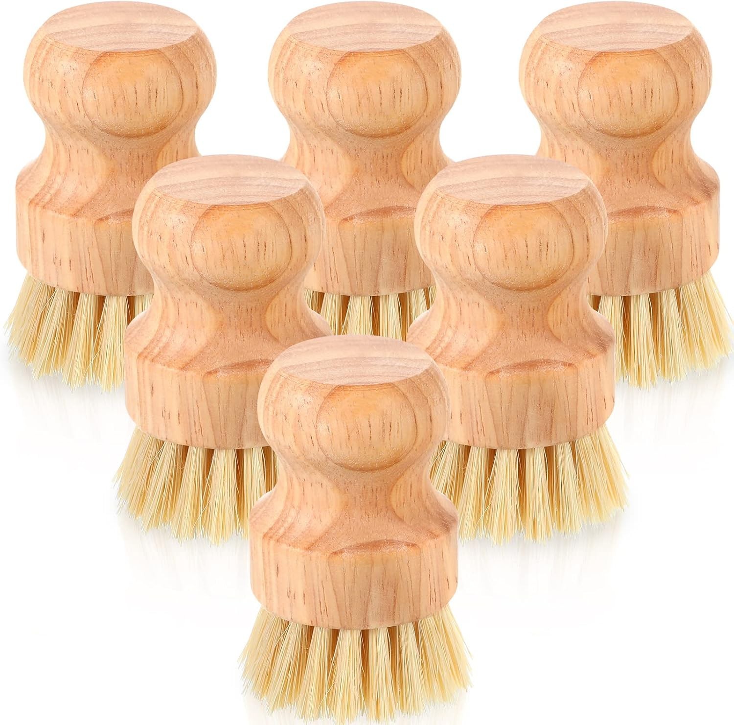 Natural Sisal Bristle Kitchen Scrubbers, 20 Pack