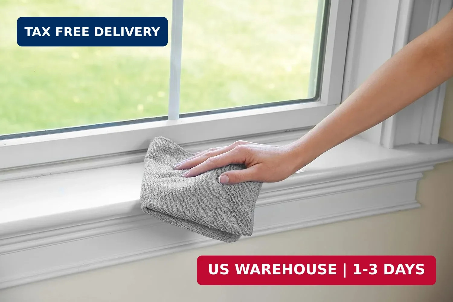 Rubbermaid All Purpose Microfiber Cleaning Cloth Towels, 50 Pack, 12″x12″, Non-S