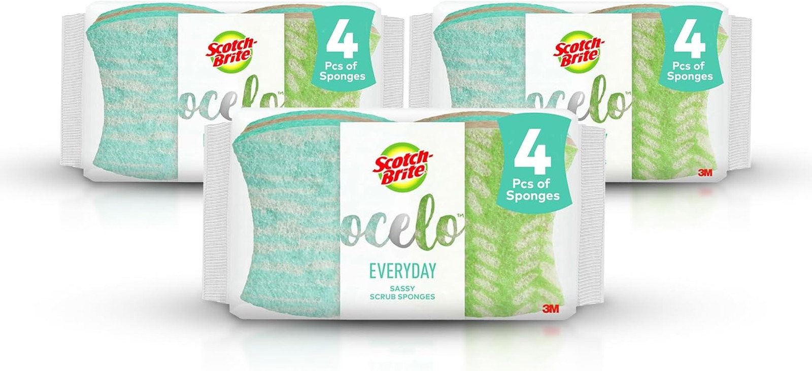 Scotch-Brite Ocelo Non-Scratch Scrub Sponges, Assorted Designs, Scratch-Free for