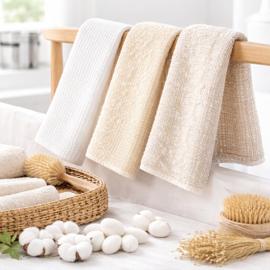 Exfoliating Washcloth [Designed in Japan] Natural Plant-Based Blend Back