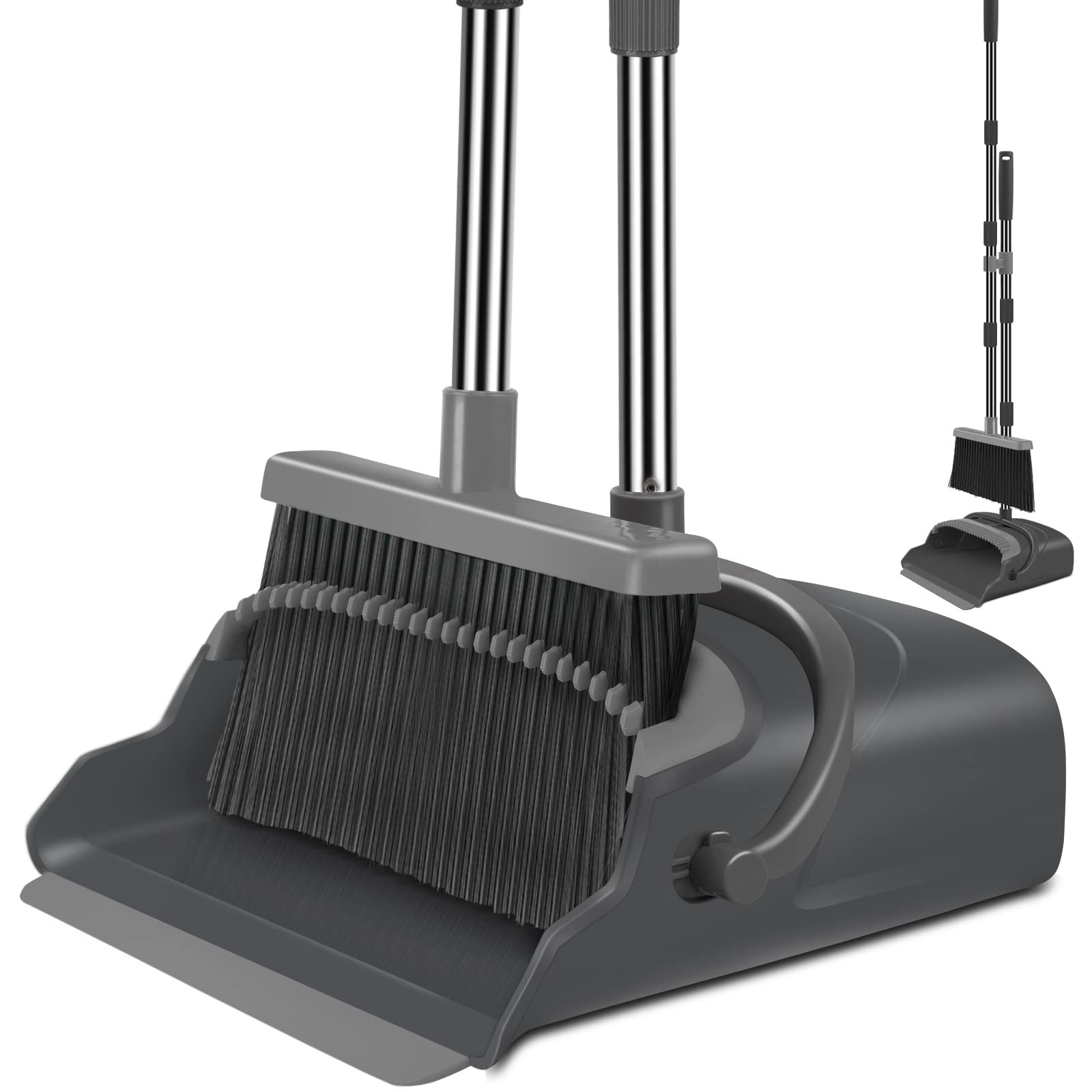 Broom and Dustpan Set for Home, Office, Indoor&Outdoor Sweeping, Stand Up Bro…