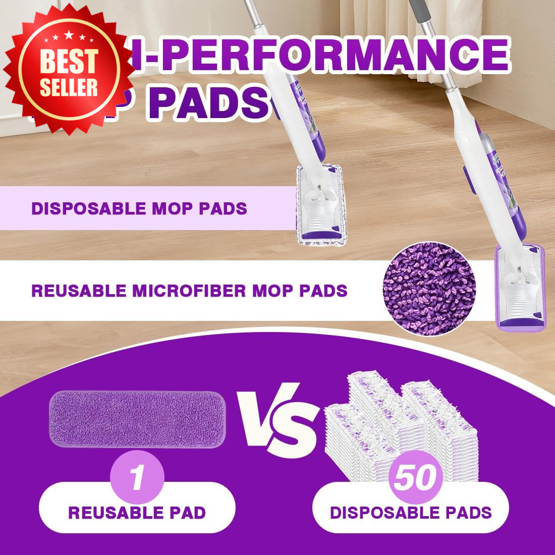 8 Pack Microfiber Mop Pads Reusable Washable Refills for 13-15″ Spray US