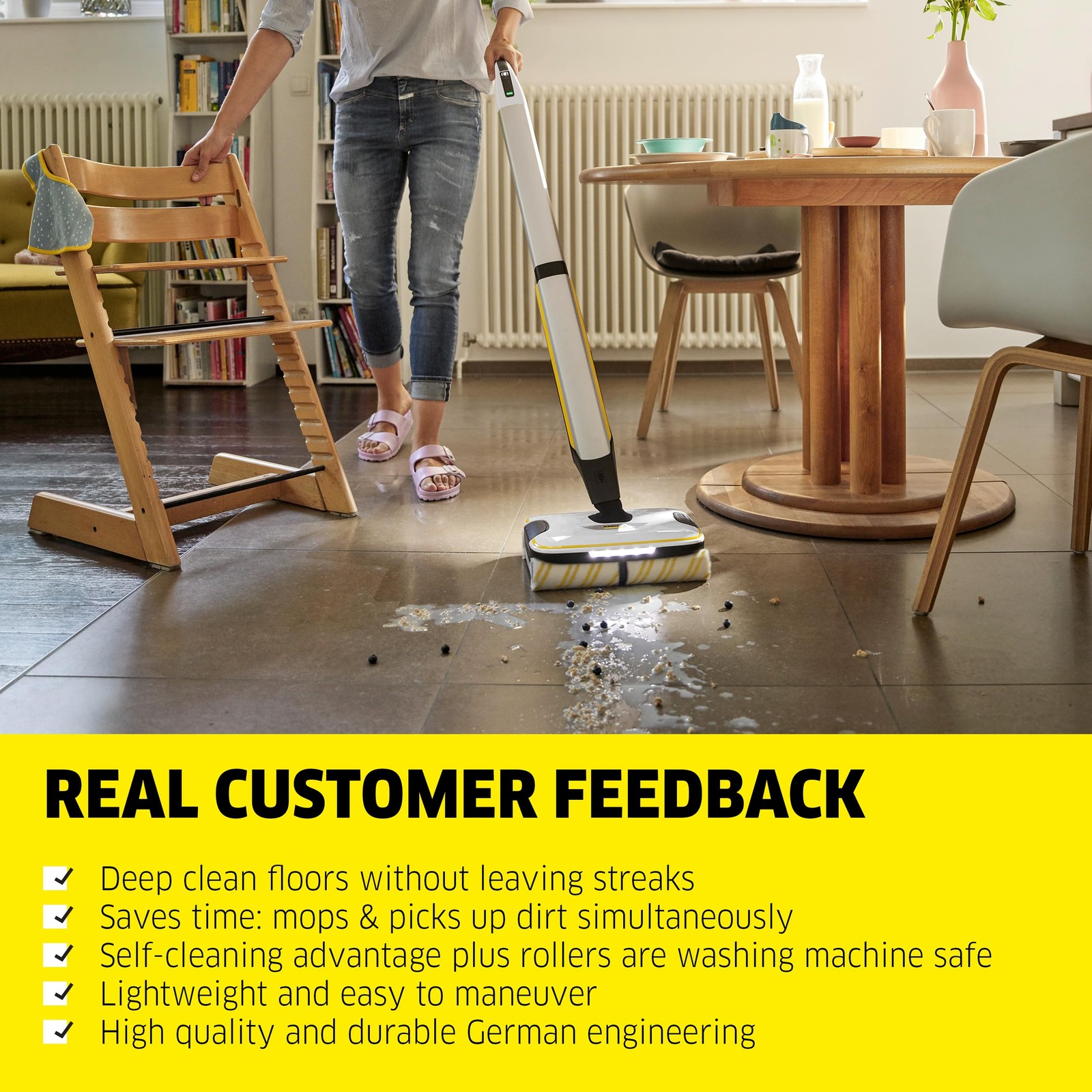 Kärcher FC 7 Cordless All-in-One Hard Floor Cleaner with 4-Roller Technology
