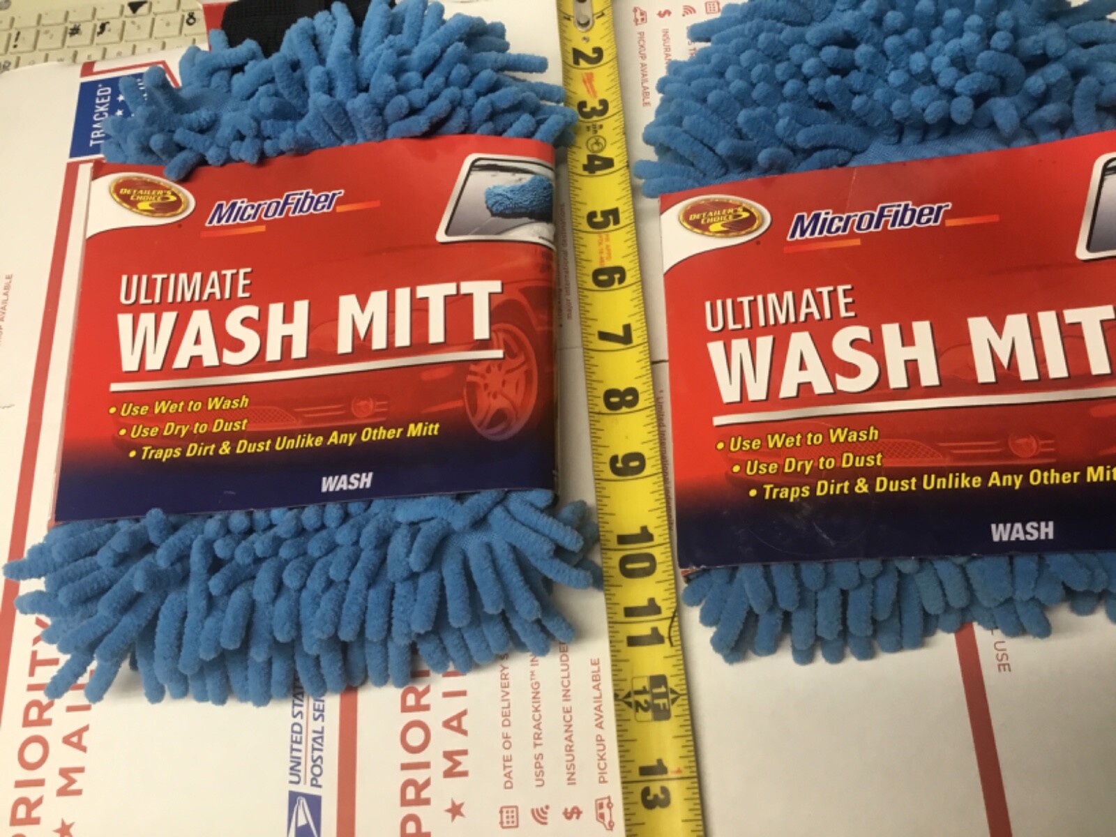 (2) Ultimate Chenille Microfiber Cloth Sponge Car wash Mitts Wet or Dry Polish