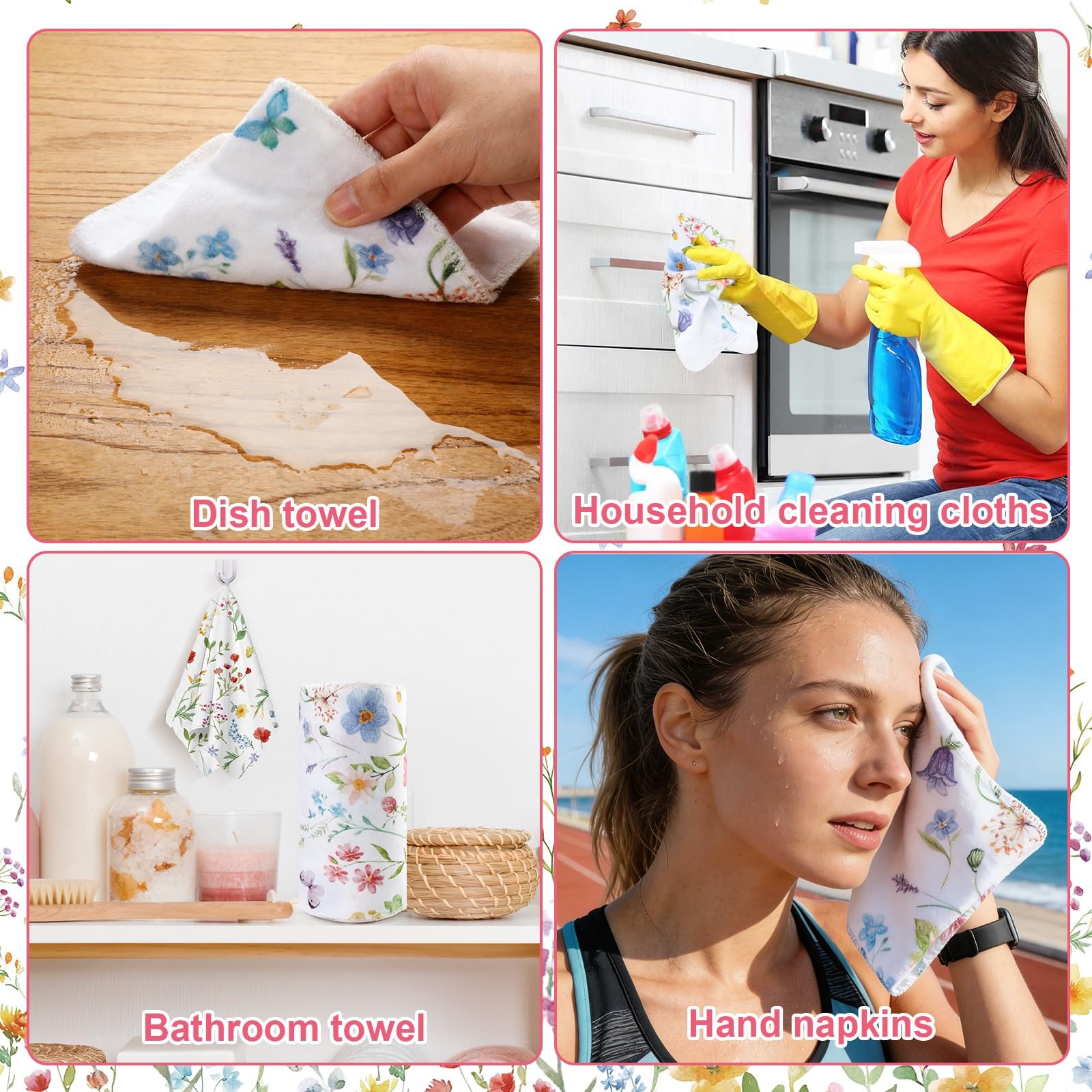 36 Pcs Reusable Paper Towels Roll Paperless Cotton Cloth 9.8″ X 11″ Washable …