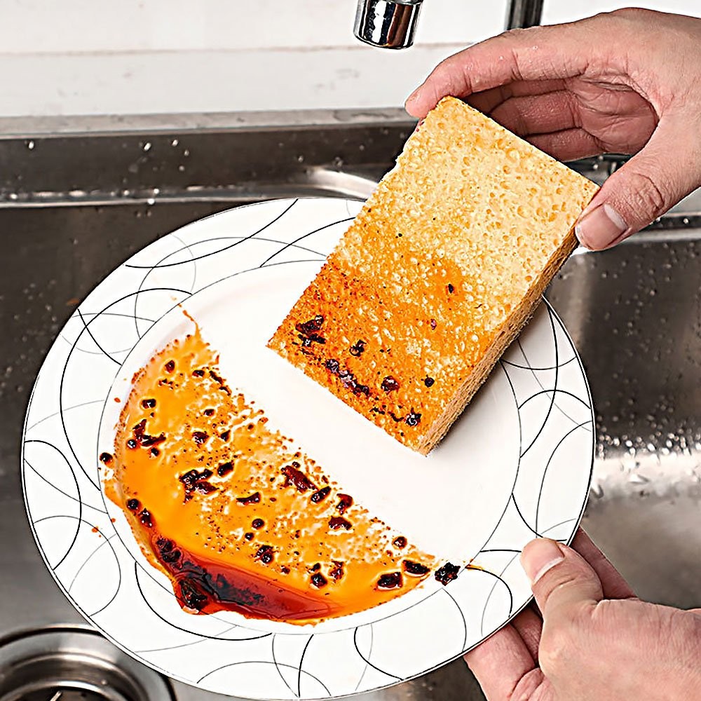 Anti-scratch sponge sisal fiber wiping sponge cleaning pad tableware cleaner JQ