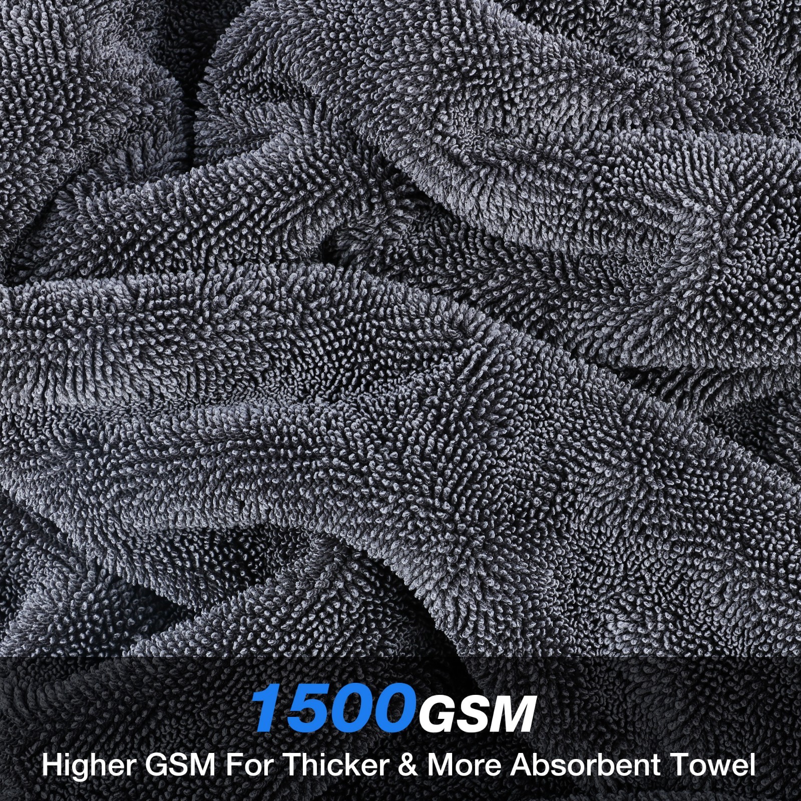 48″ SUV Drying Towel No Wringing 1400GSM Twisting Yarn Microfiber Scratch-Free