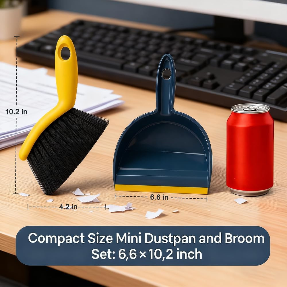Mini Dustpan and Brush Set Small Handheld Cleaning Broom Combo Set