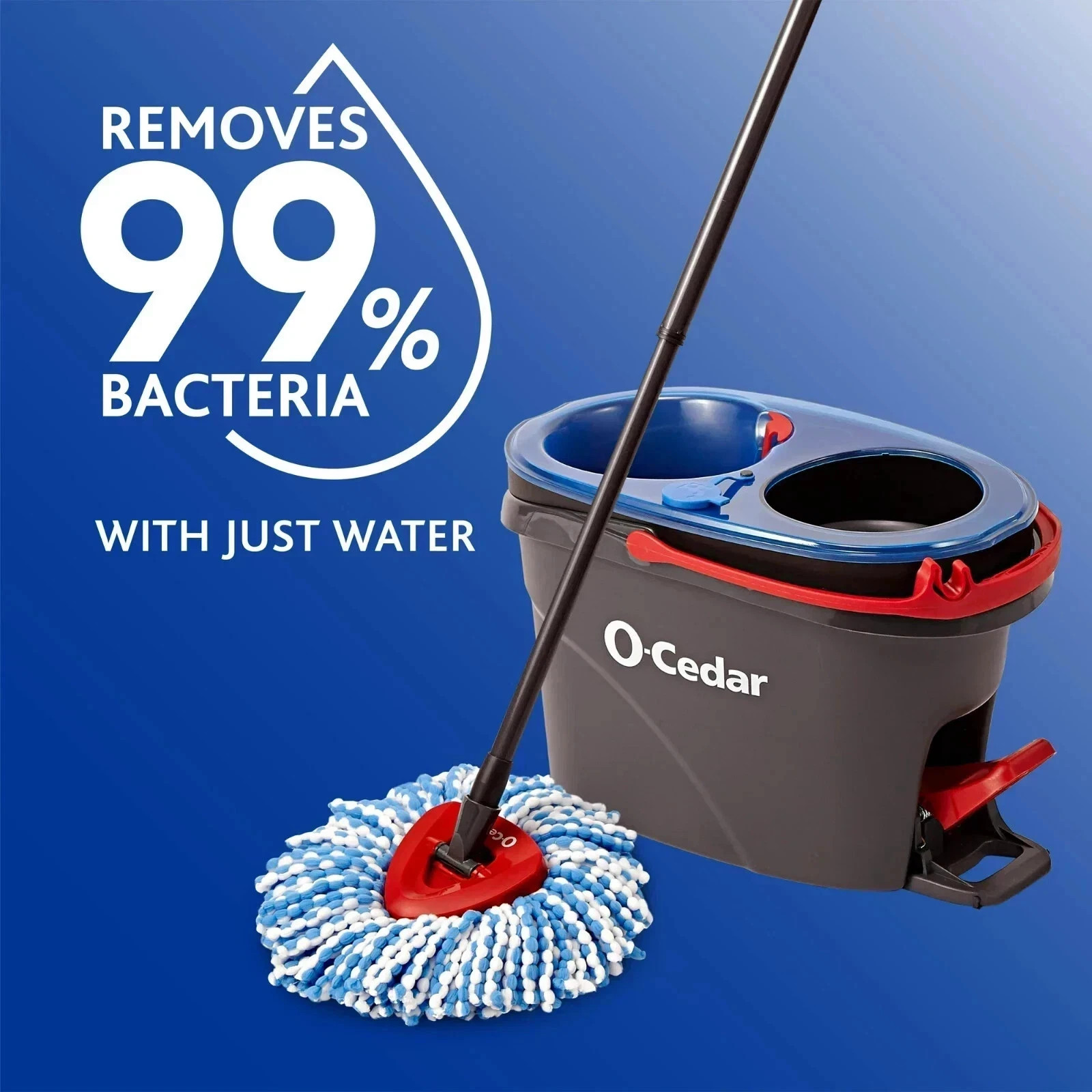 O-Cedar RinseClean Spin Mop With 2-Tank System and Microfiber Mop Head Fats Ship