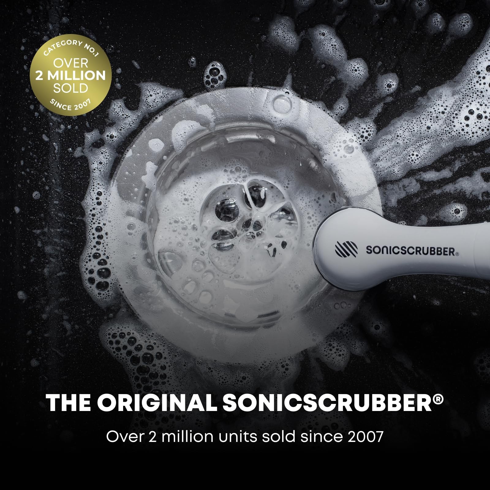 SonicScrubber Household Cleaning Brush Power Scrubber – Tool, White