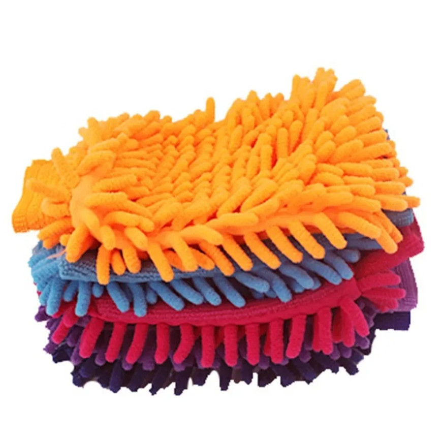 3pcs Car Wash Gloves Chenille Fleece Cleaning Mitts Scratch-Free Auto Care – NEW