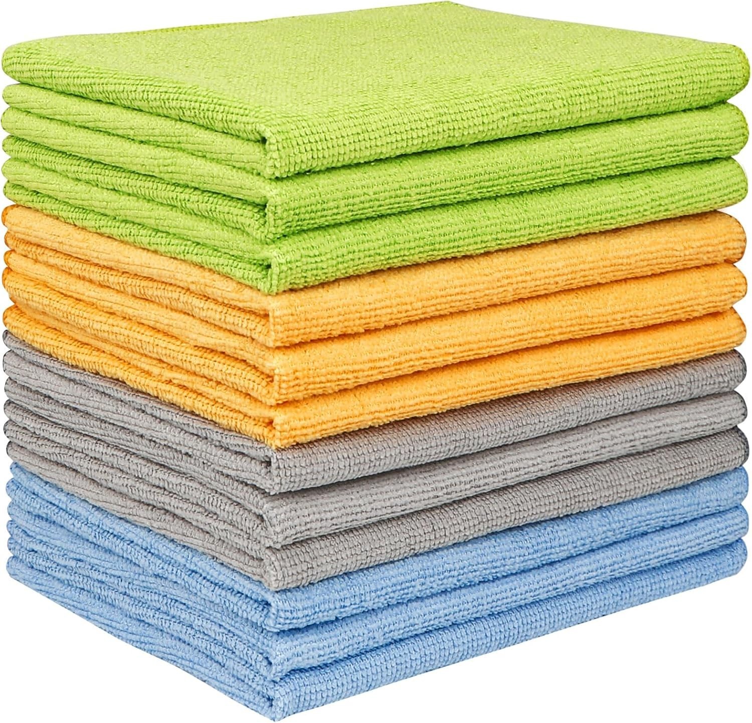 Multi-Purpose Microfiber Towels 12 Pack – Soft Lint-Free Shop Cleaning Cloths