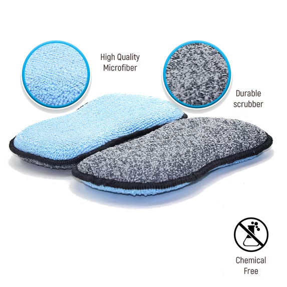 Multi-Purpose Sponges Kitchen by Scrub-It – Non-Scratch Microfiber Sponges for C