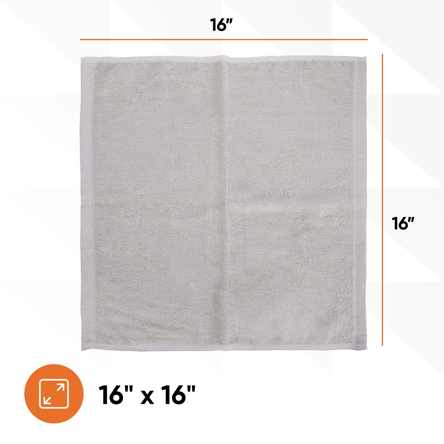 Superio 100% Cotton Terry Cloth 16″ Cleaning Rags, Facial Washcloths, 6 pack