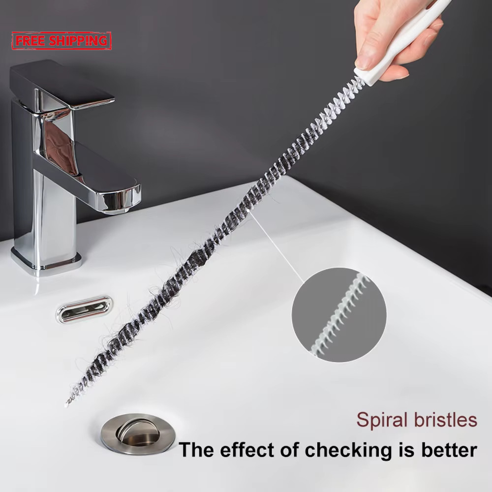 Pipe Dredging Brush Bathroom Hair Sewer Sink Cleaning Brush Drain Cleaner Flexib