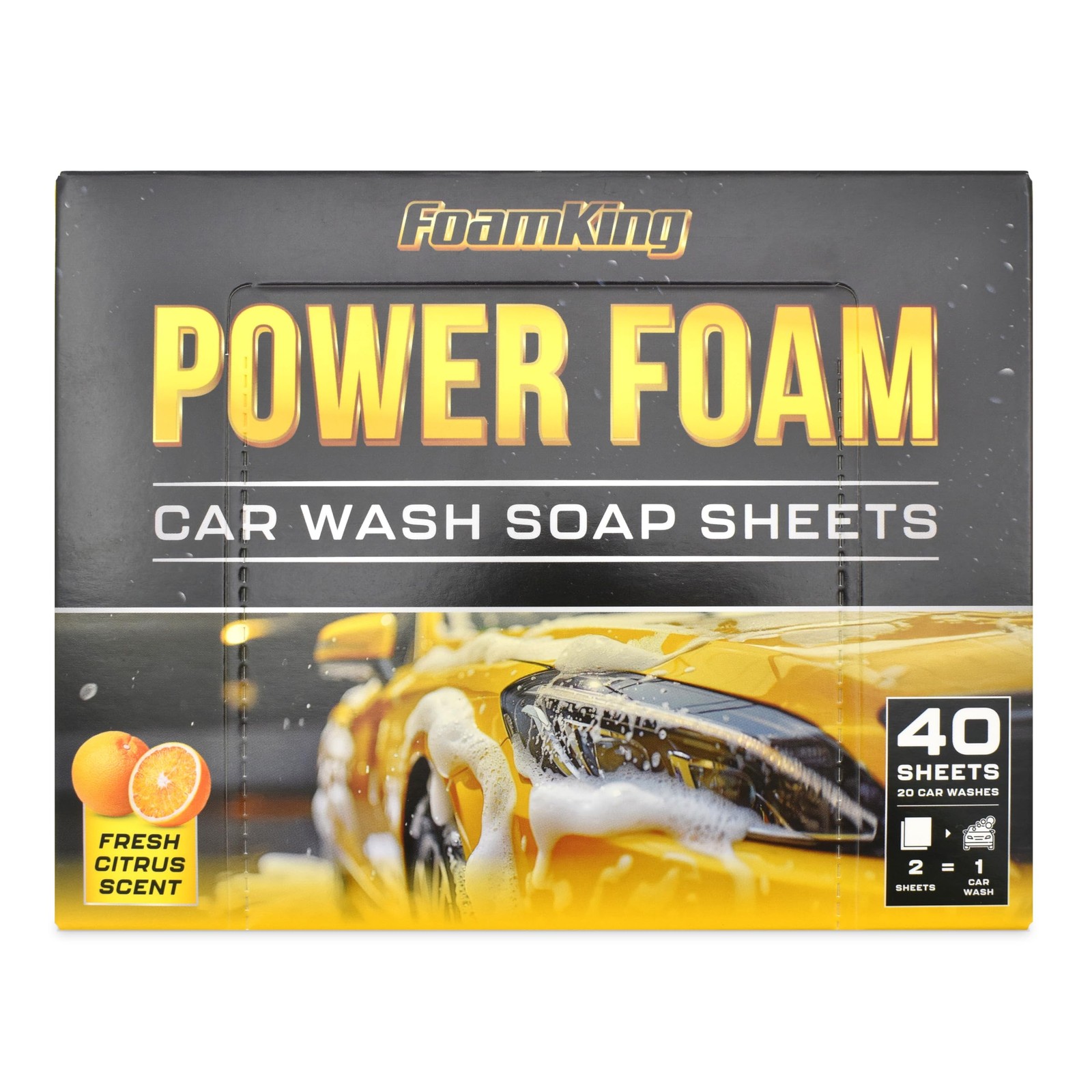 Foam King Car Wash Soap Strip (40ct = 20 Washes) – Concentrated 40 Count