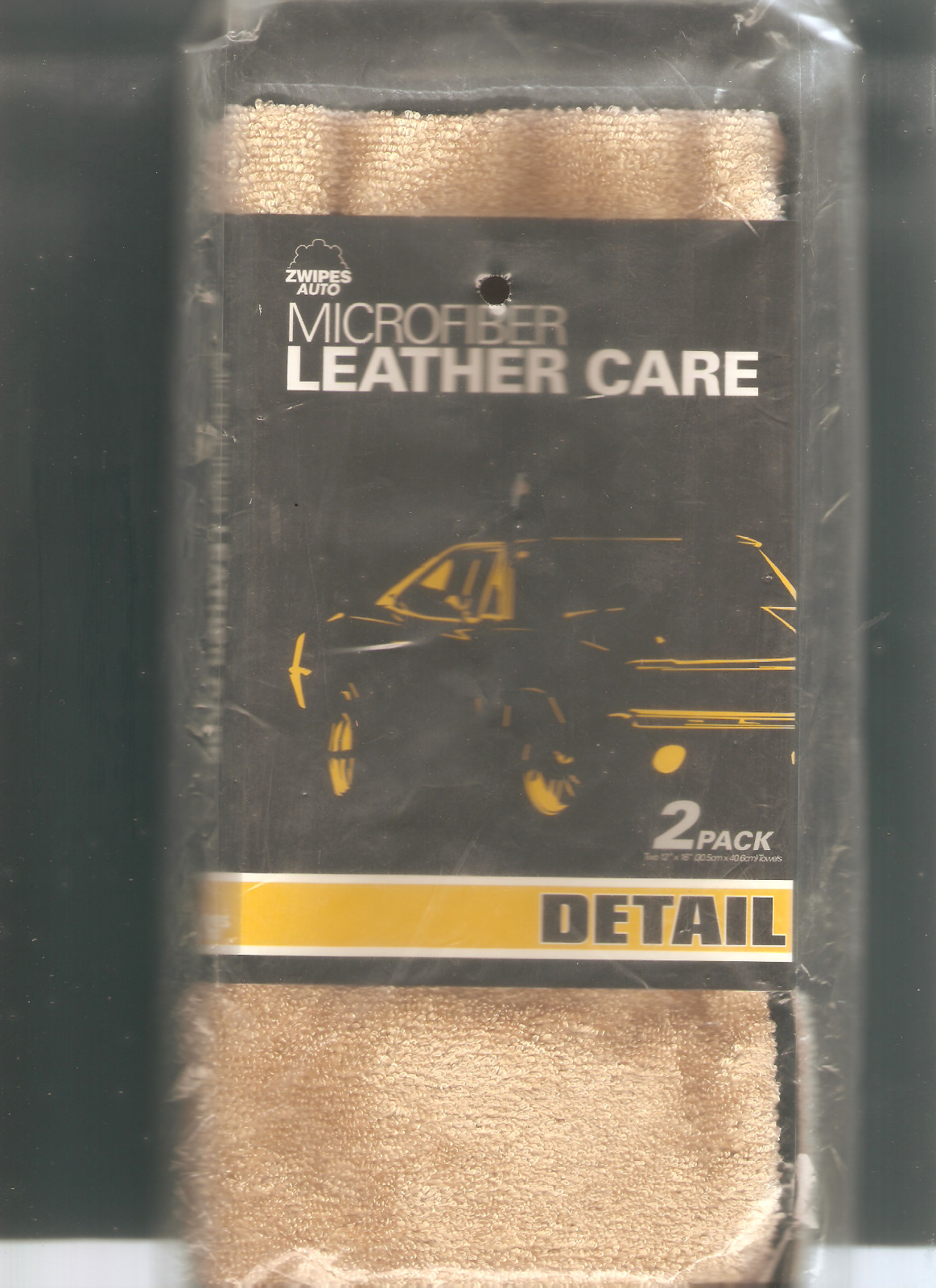NIB-Zwipes Auto Microfiber Leather Care Detail Cloth-2-Pack 12″x16″-Factory Seal