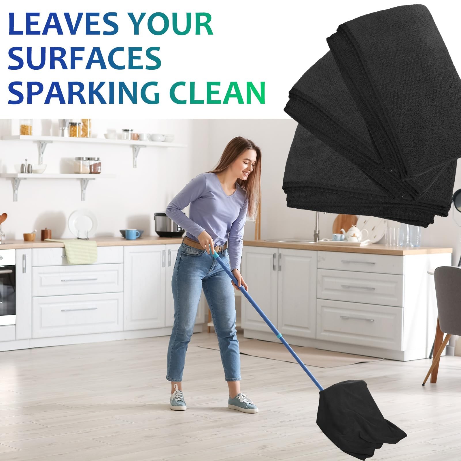Newwiee 6 Pcs Extra Large Microfiber Cleaning Cloth 30″ x 20″ Washable Reusab…