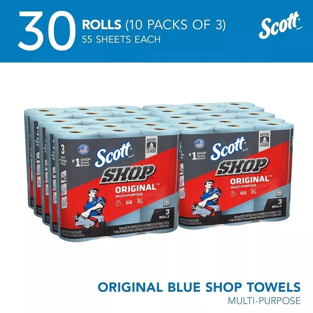Scott Shop Towels Original Blue Shop Towels Multi-Purpose Automotive Maintenance