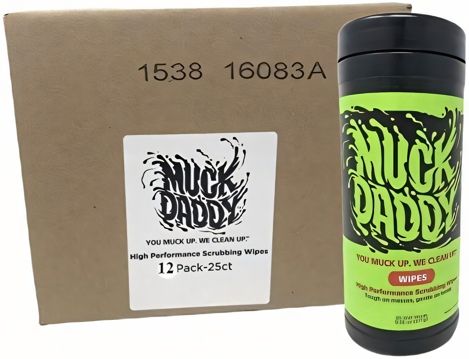 Muck Daddy Shop Towels – 25 Count Canisters (Case of 12) – Industrial Fast Wipes