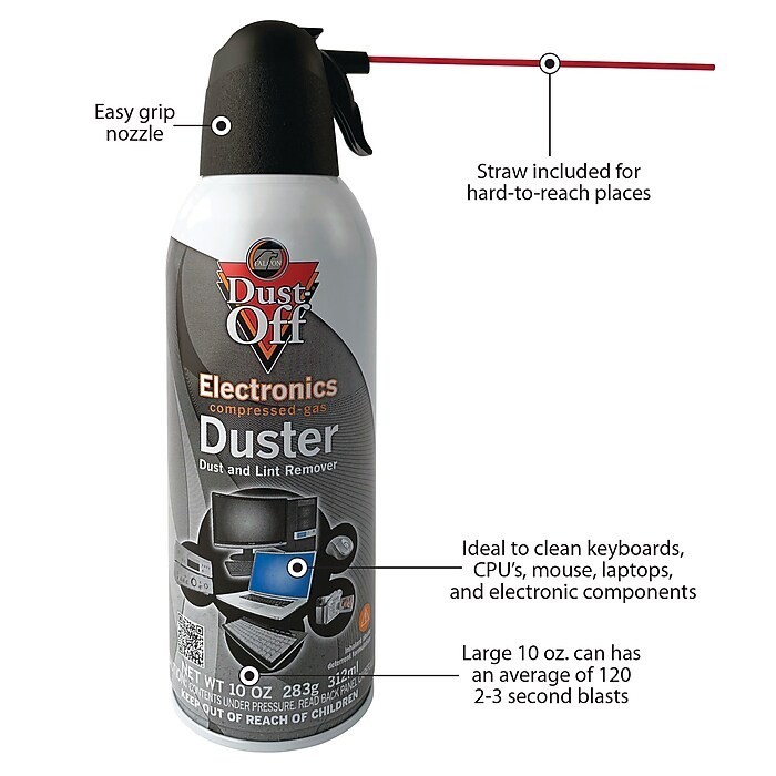 Falcon Dust-Off 10oz Duster Dust & Lint Remover and 80 CT Wipes Air Duster Combo