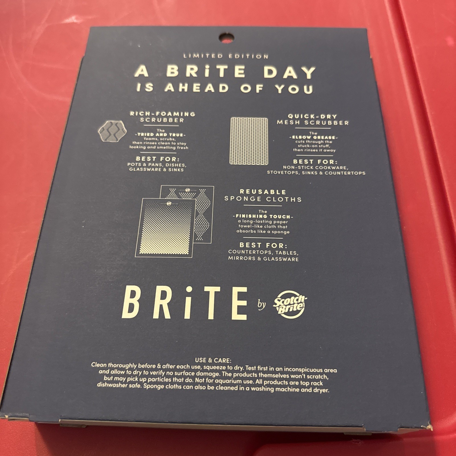 Scotch-Brite 3M Foam Mesh Scrubber Reusable 4 Quick Dry Non-Scratch Scrub Sponge