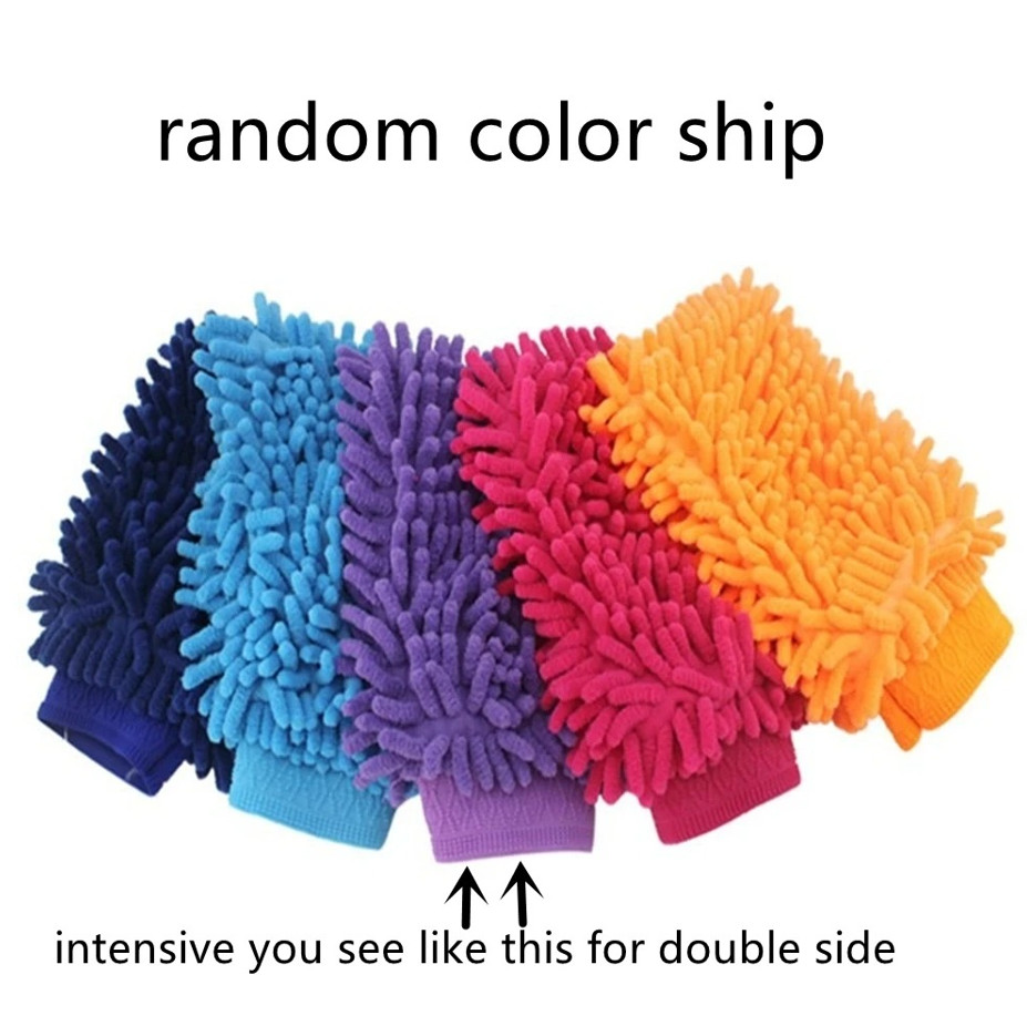 5 pcs Microfiber Car Wash Gloves Scratch-Free Absorbent Cleaning Mitts