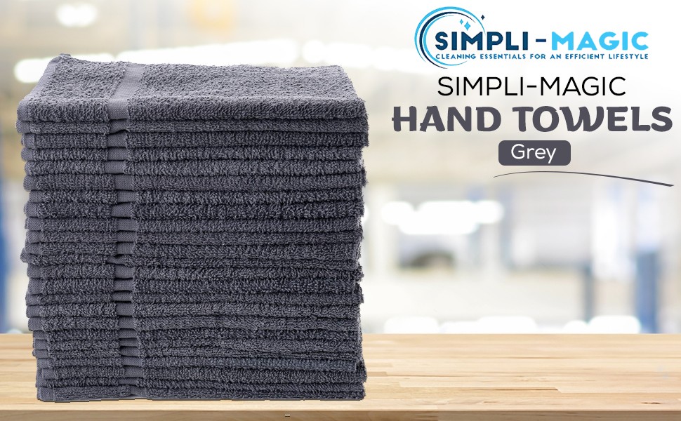 Simpli-Magic Cotton Hand Towels 16″x27″ (12 Pack) – Soft Towels for Bathroom,