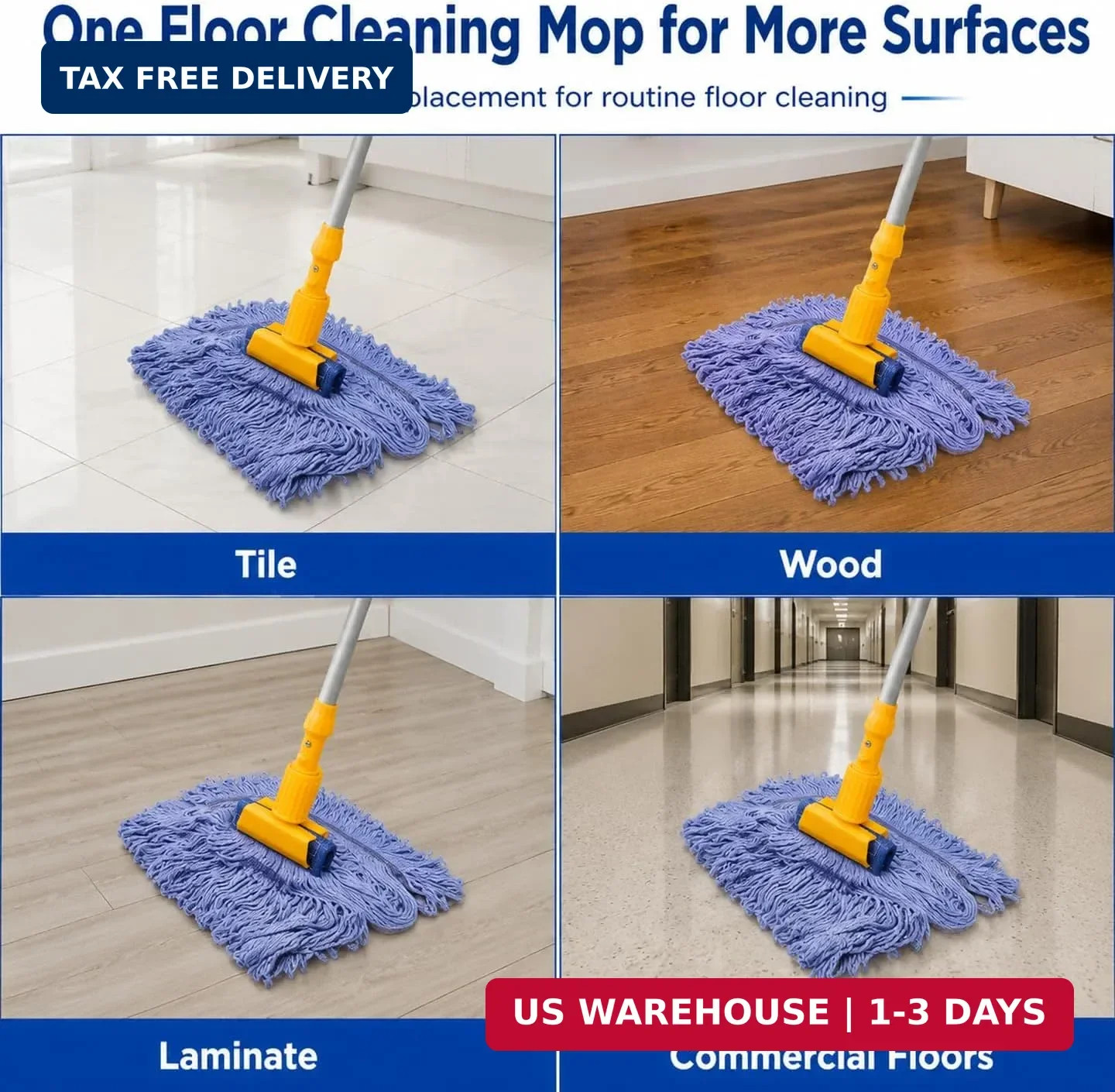 Heavy Duty String Wet Mop for Floor Cleaning, Commercial Industrial Cotton Mops