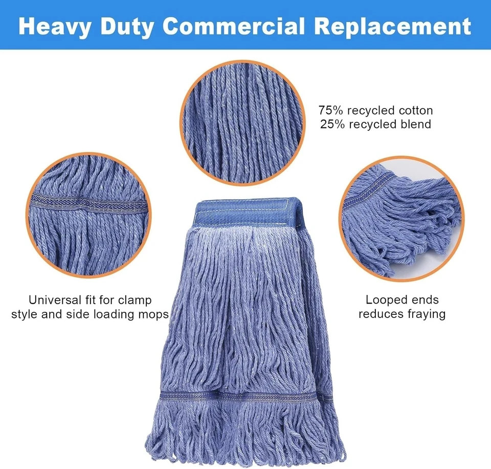 2 Pack Mop Head Replacement, Cleaning Heavy Duty Mop Head Commercial Replacem