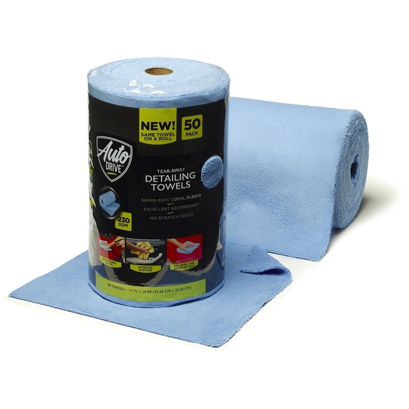 50 Count Microfiber Towels Roll Tear Away Auto Home Cleaning Lint Free Reusable