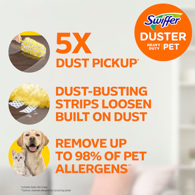Swiffer Dusters Heavy Duty Pet Poly fiber Refill 6 -Count