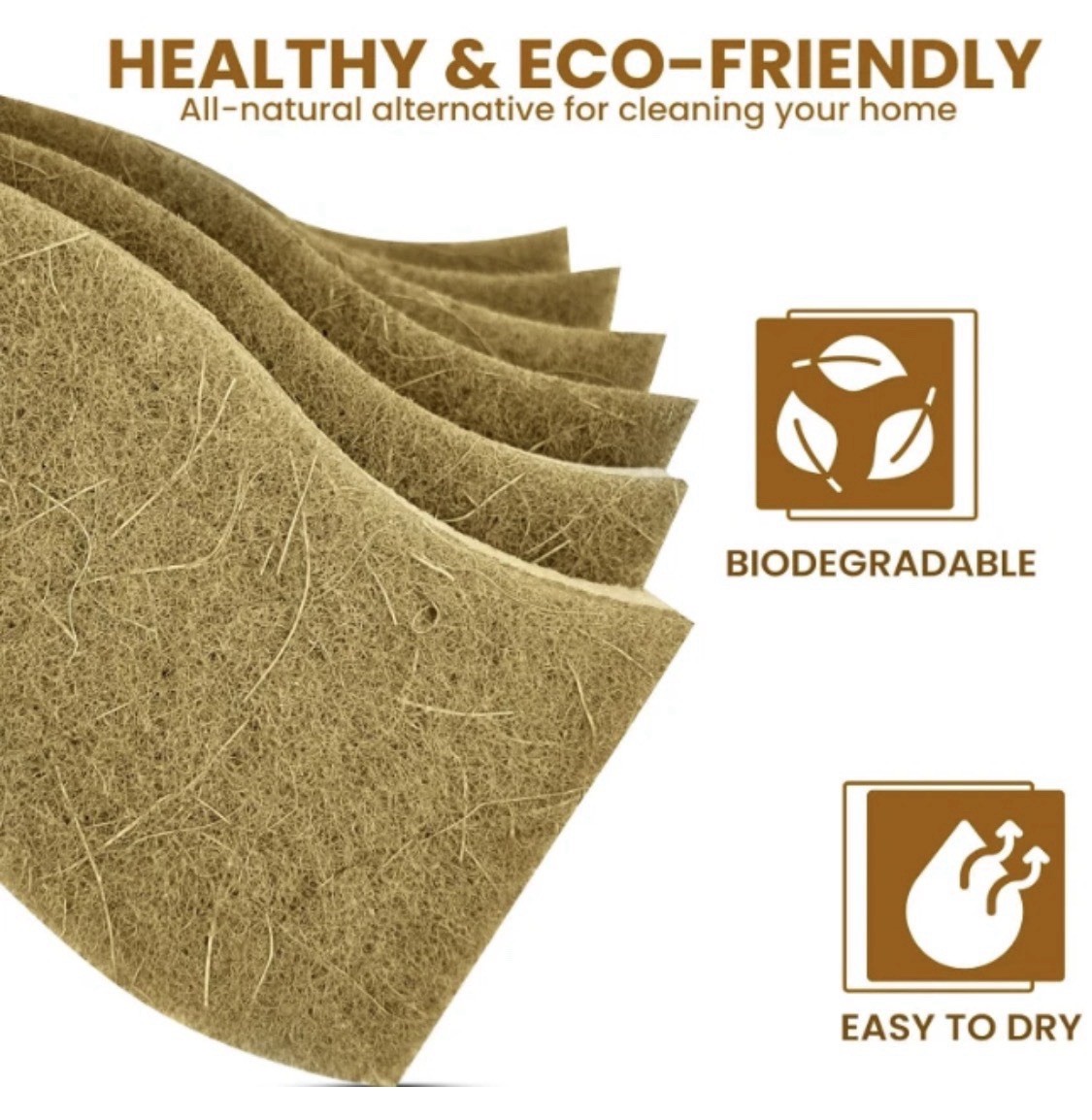 Super Eco Natural Kitchen Sponges Pack of 12, Long Lasting, Sponges for Dishes