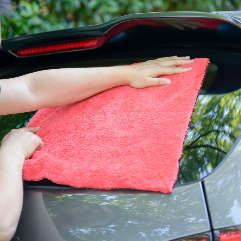 450 GSM Premium Plush Microfiber Towel Professional car Wash Drying Cleaning Red