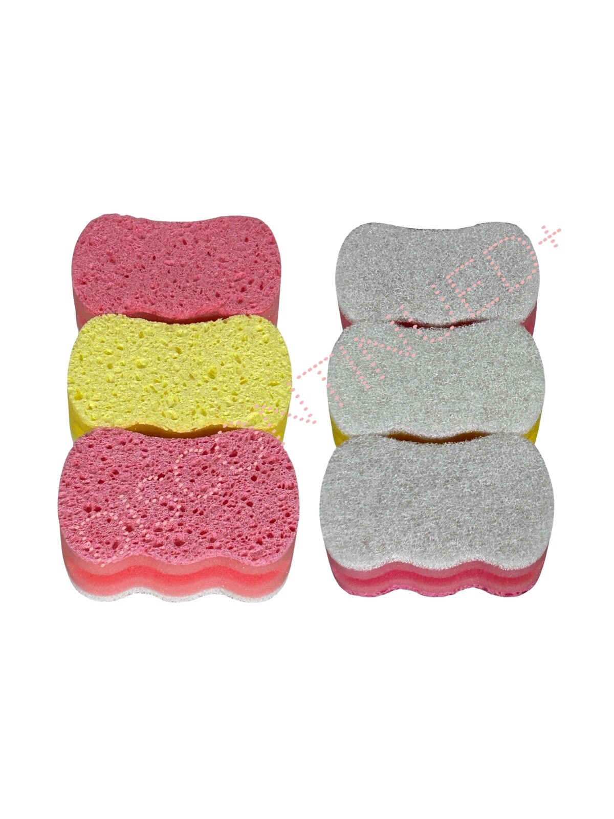 3 x Scrub Buddies Double Sided Nail Guard Sponges with Scrubbing & Wiping Power