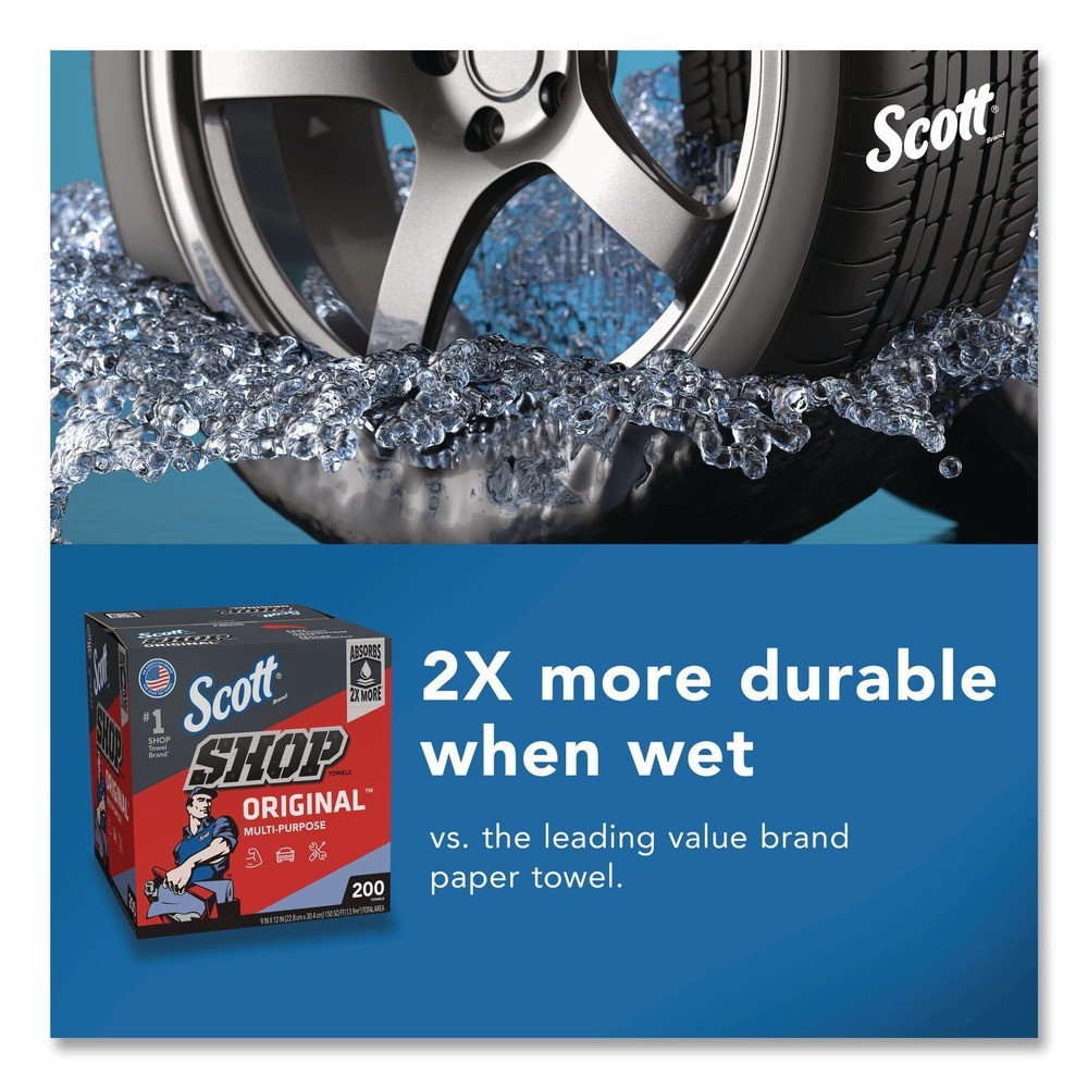 Scott 75190BX 9″ x 12″ 1-Ply Shop Towels Original – Unscented/Blue (200/Box) New