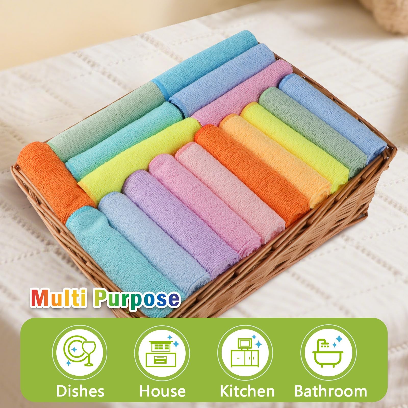 Microfiber Cleaning Cloths Home Kitchen Auto Detailing Wash Towels 20 Pack Rags