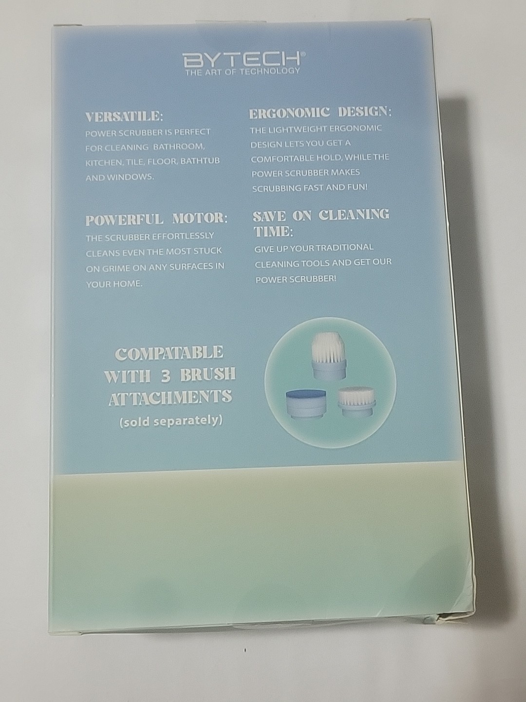 BYTECH Power Scrubber Handheld Cleaning Brush Bathroom Tile Floor New
