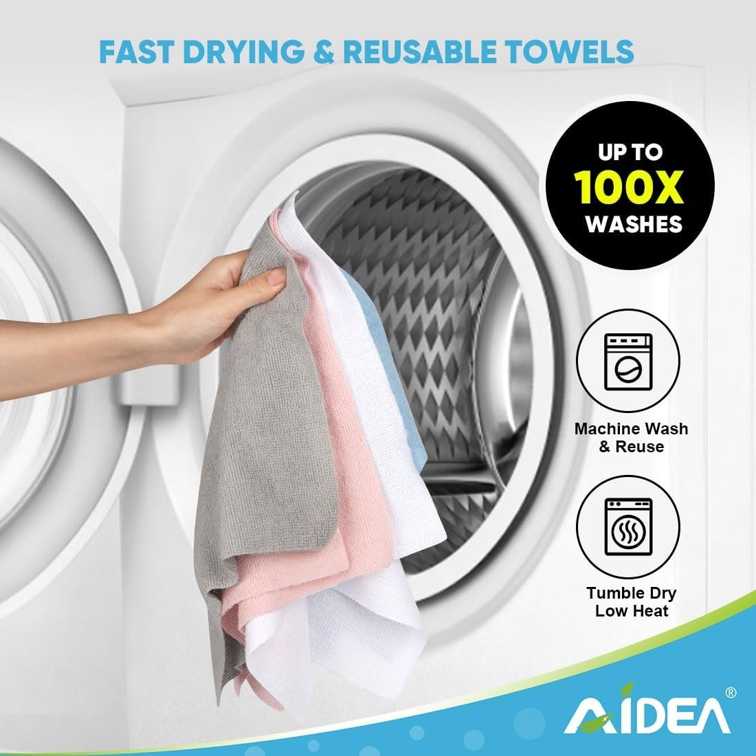 Microfiber Cleaning Cloth Roll, Grey 75PK, Reusable Paper Towels Tear Away Cl…